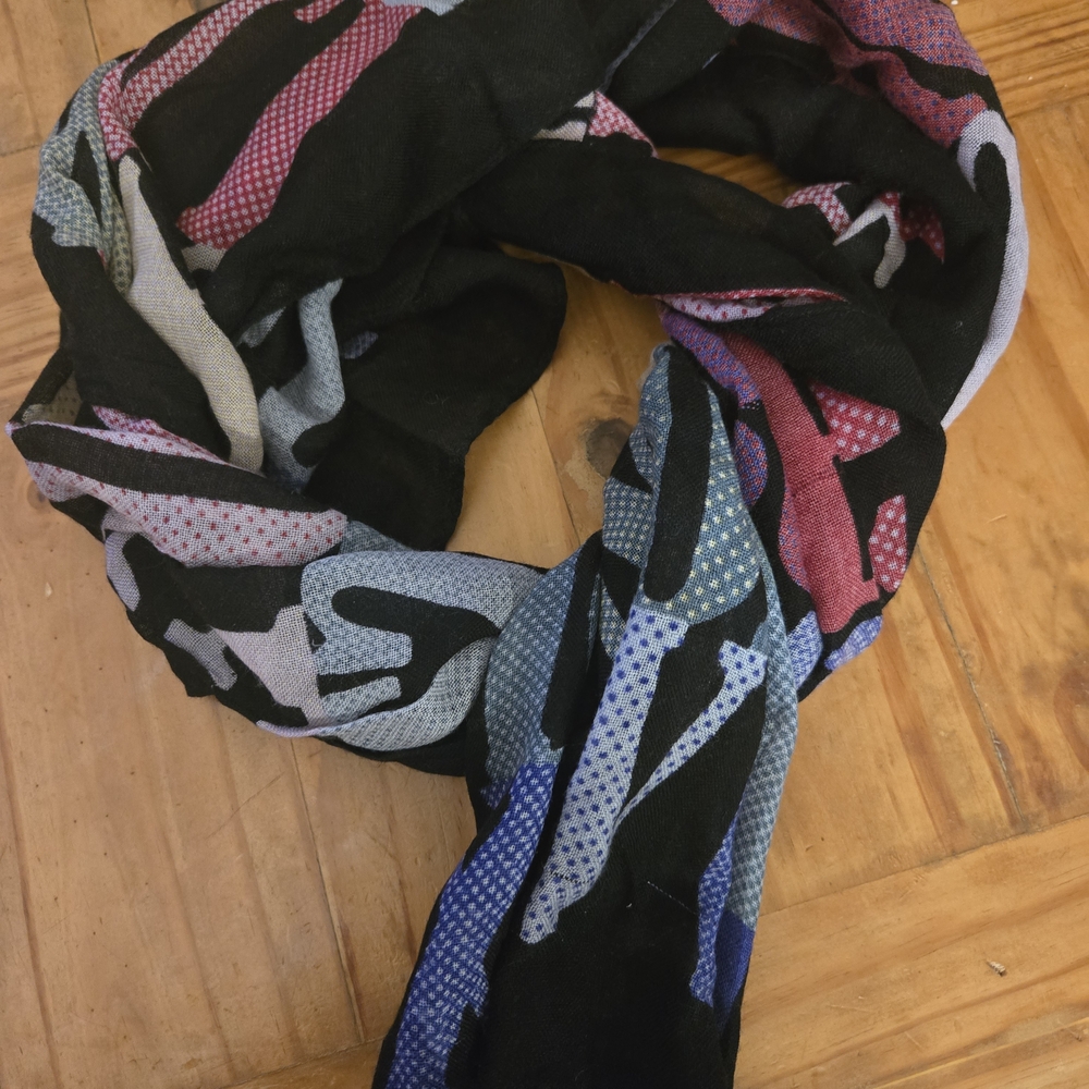 Lacoste Black and Gray Scarf